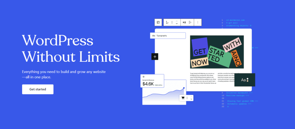 a banner highlighting WordPress’s limitless scale