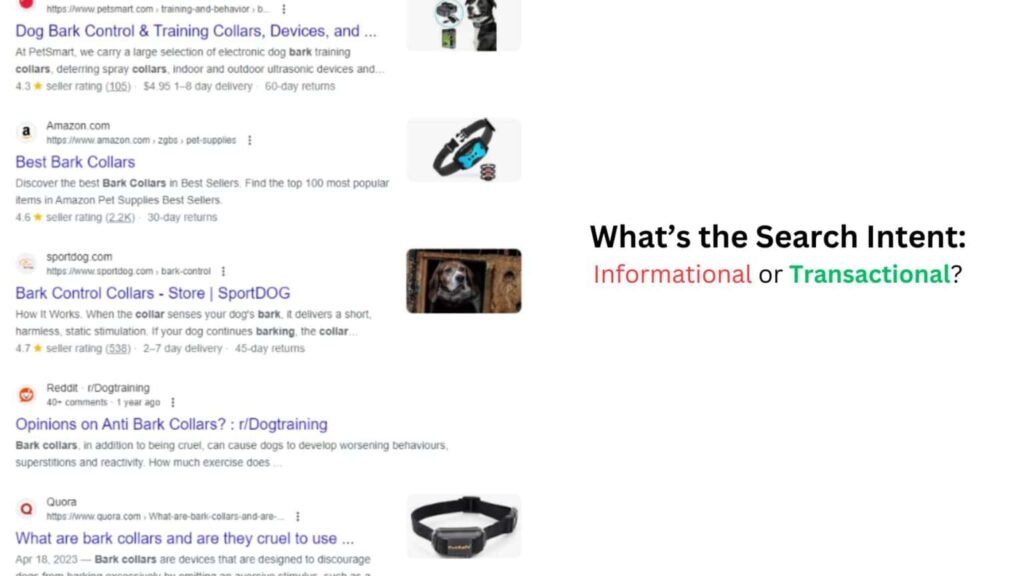 Best Bark Collar SERP page
