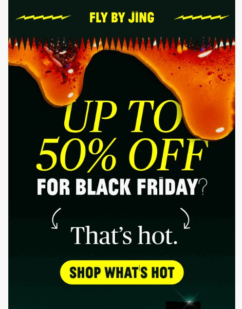 a Black Friday email about hot sauce