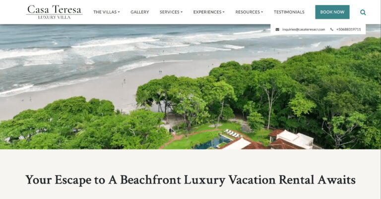 Casa Teresa homepage screenshot