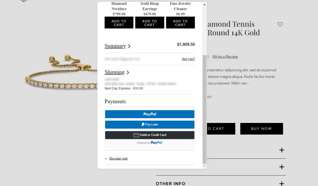 Checkout Unleashed payments tab