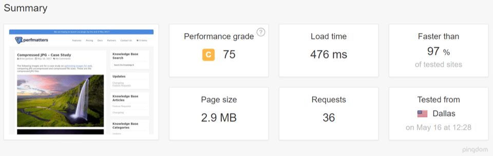 Improved performance results of the compressed image