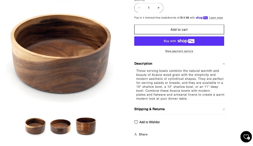 Cribsi's wishlist feature