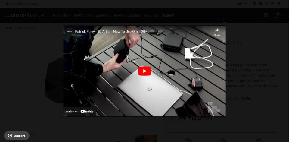 Ecommerce video for a portable laptop charger