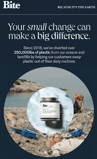 Email banner about recycling plastic waste
