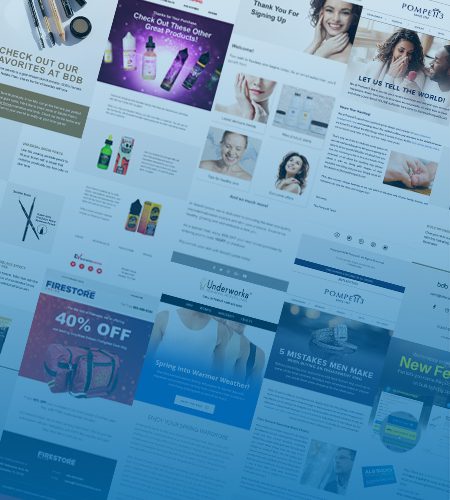 a screen showing multiple emails with engaging images