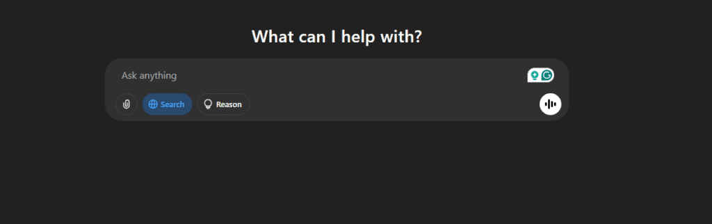 Empty ChatGPT Search bar