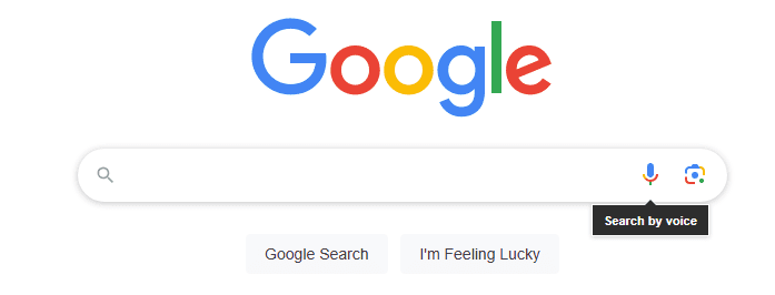 Empty Google search bar