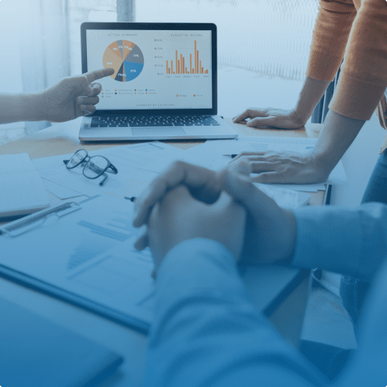 group of people meeting with a laptop