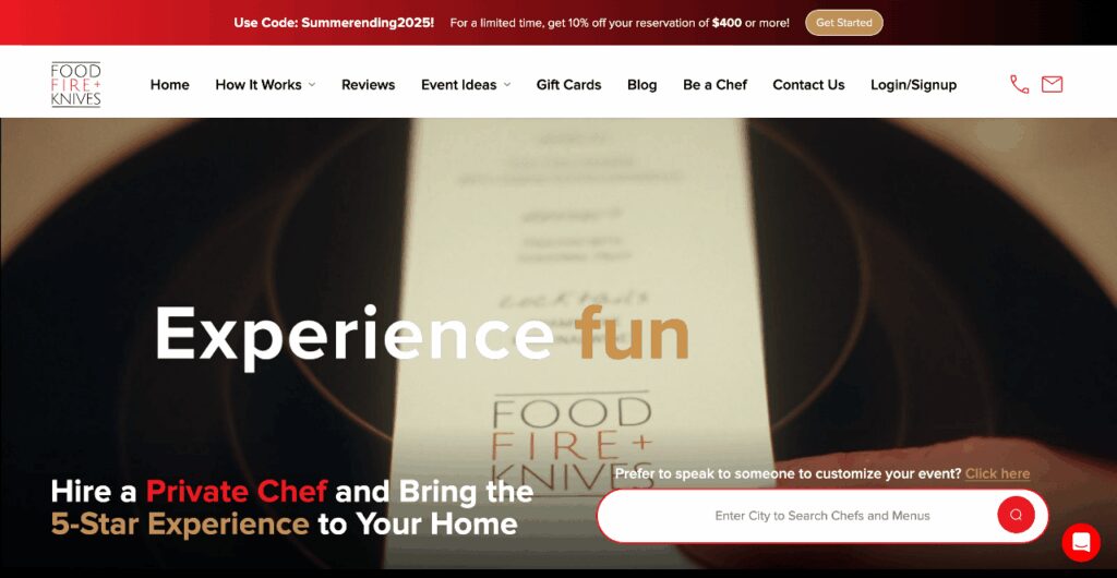 Food Fire Knives Homepage