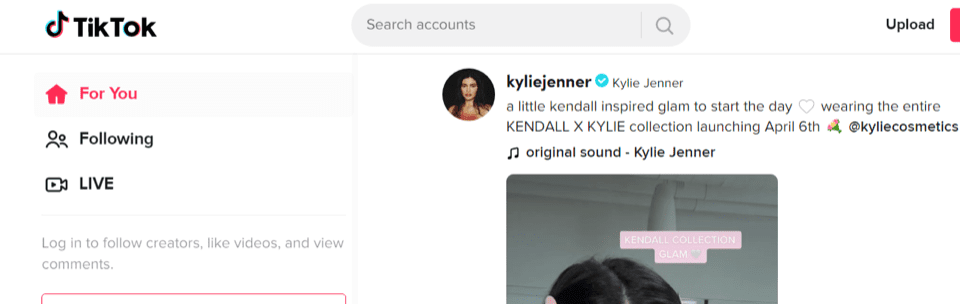 for you page on TikTok