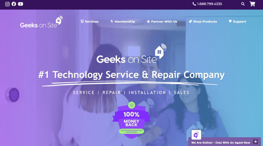 Geeks Onsite homepage screenshot