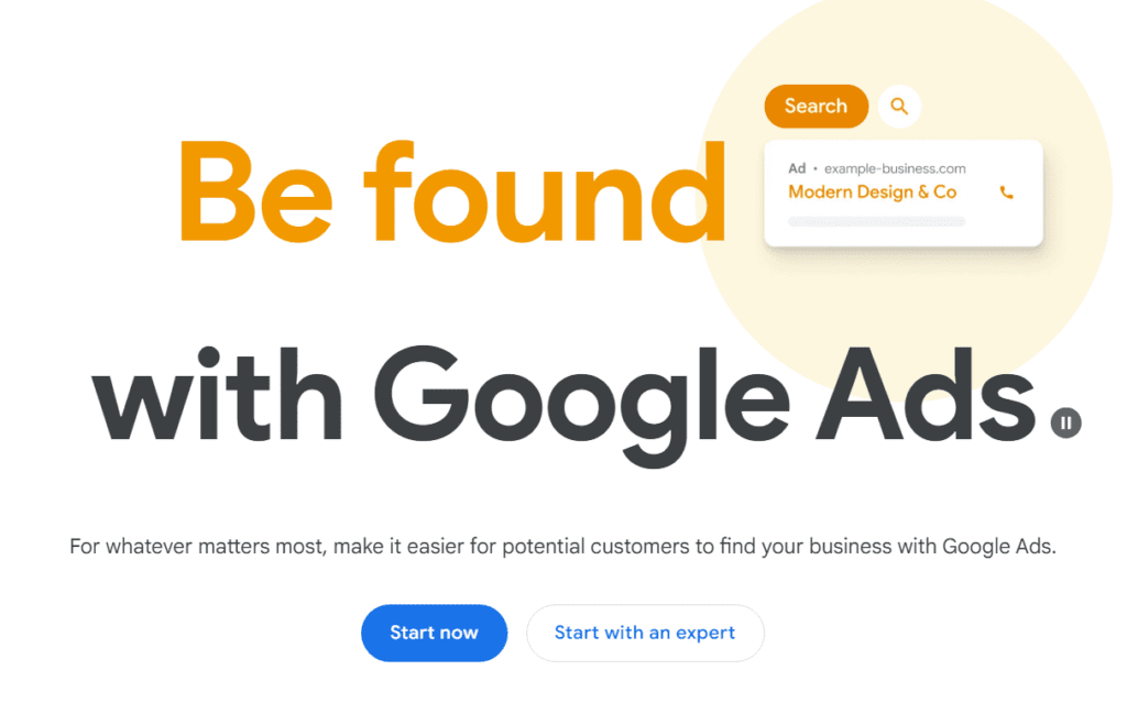 Google Ads hero banner