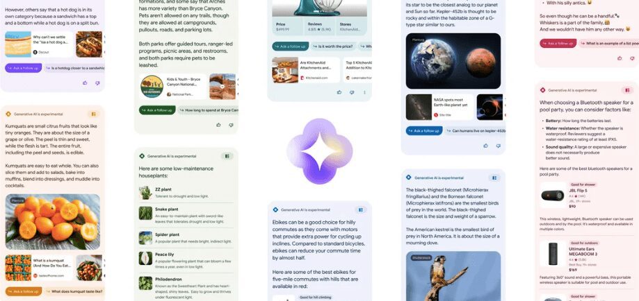 Google Search Generative Experience Response Boxes