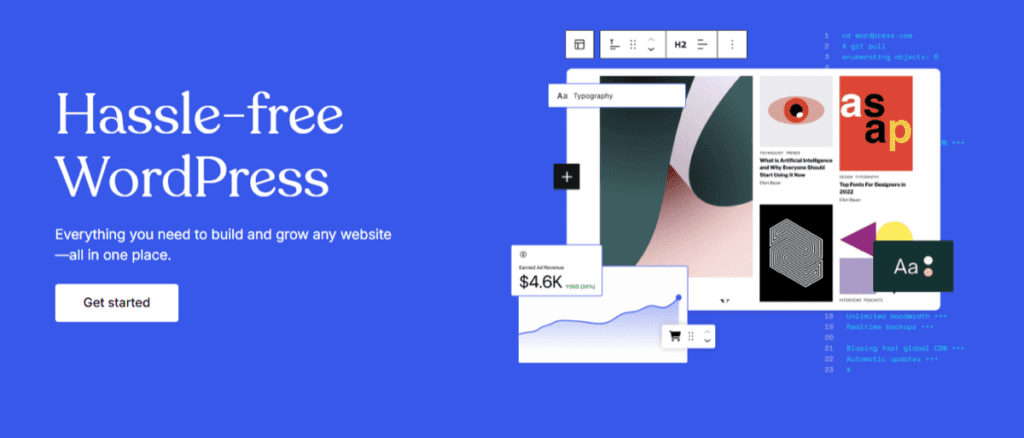 Hero banner about hassle-free WordPress