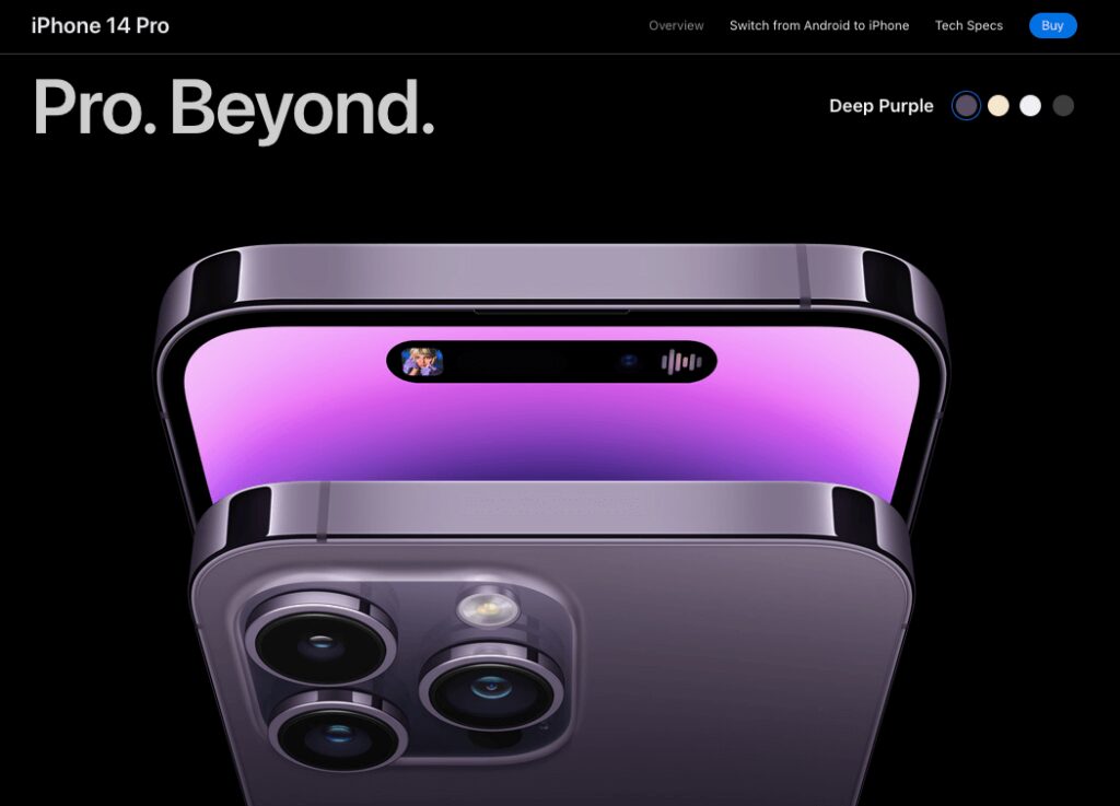 High-Quality Image of Phone on the iPhone Ecommerce Website