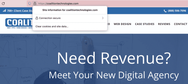 ssl example (Coalition Technologies website)