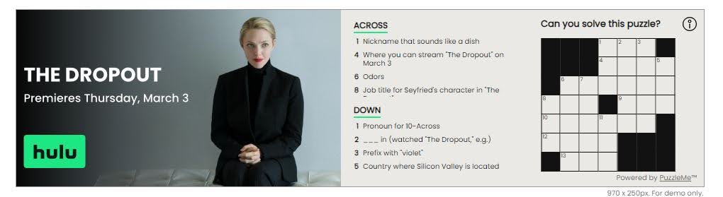 Demo of an interactive Hulu search ad