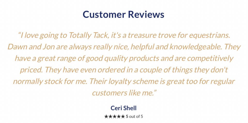 horse tack website reviews