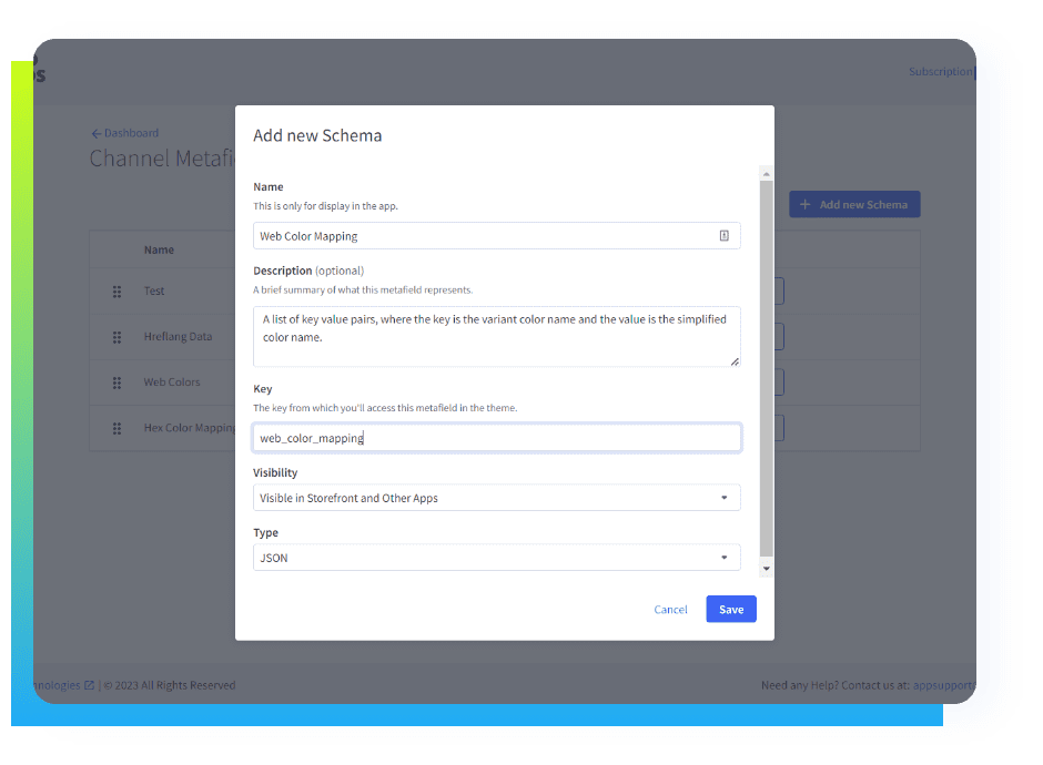 Inhaven metafields schema
