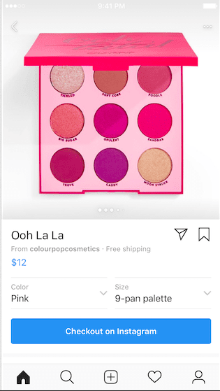 Instagram app checkout