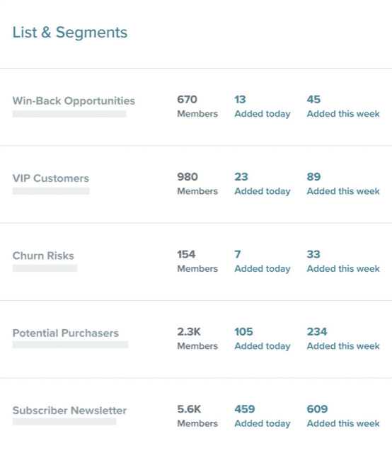 Klaviyo email segmentation