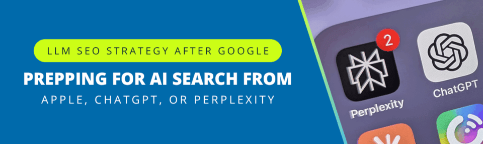 LLM SEO Strategy after Google - banner image containing this text