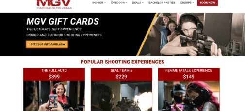 Machine Guns Vegas homepage screenshot