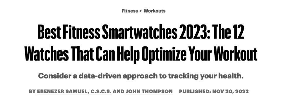 Screenshot of attention-grabbing Men’s Health online article