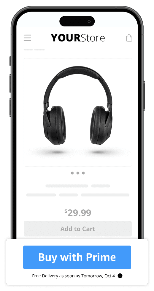 product page with Amazon Buy With Prime