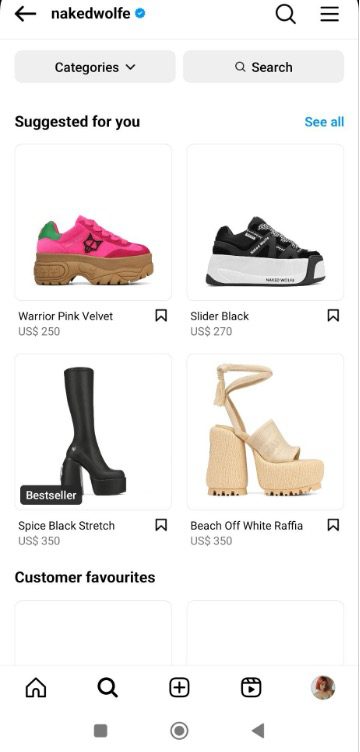 Naked Wolfe’s Instagram shop