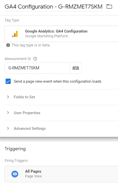 a screenshot showing how to name the tag