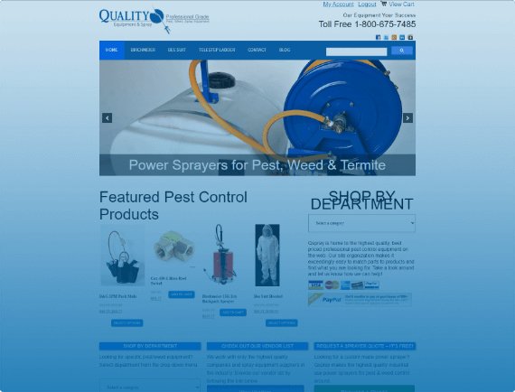screenshot of Qspray's old website