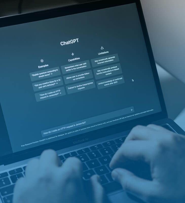 laptop screen displaying ChatGPT