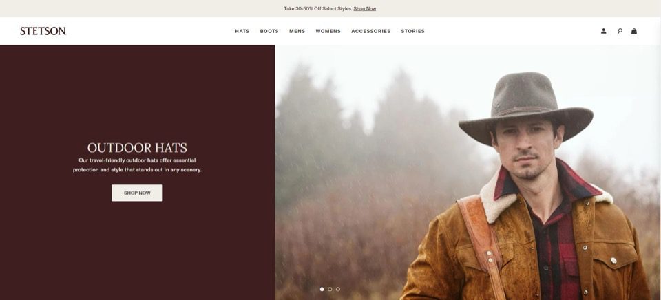 A screenshot of the Stetson homepage