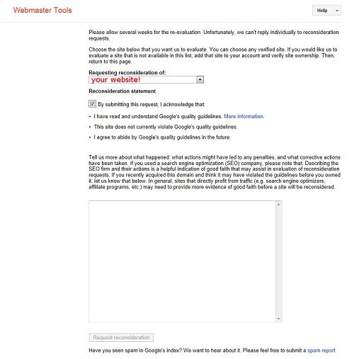 request reconsideration