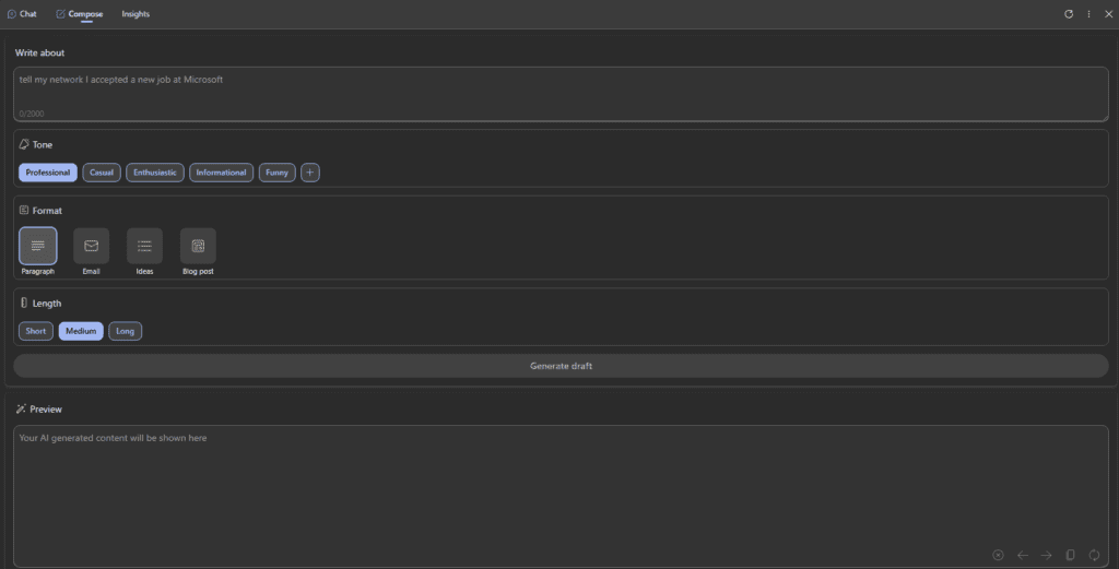 a screenshot of an AI assistant