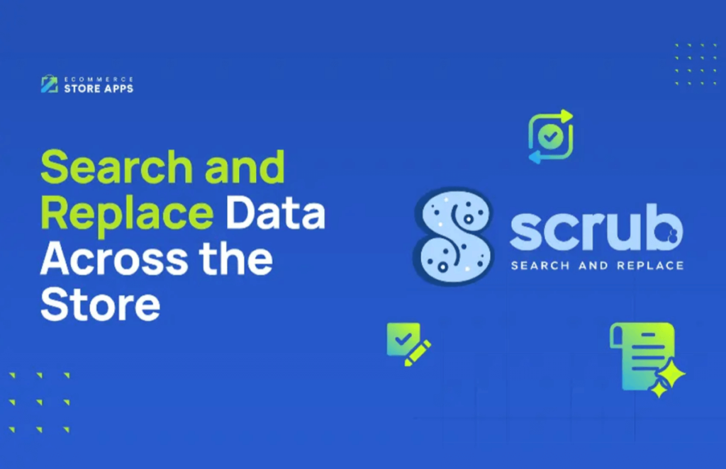 Scrub app banner with a blue logo