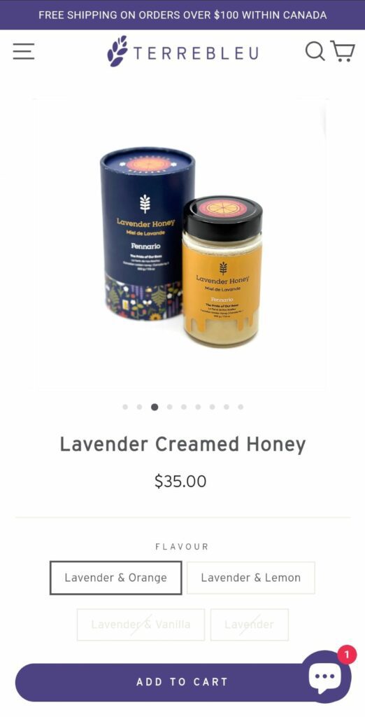 Shopify mobile ecommerce website terrebleu