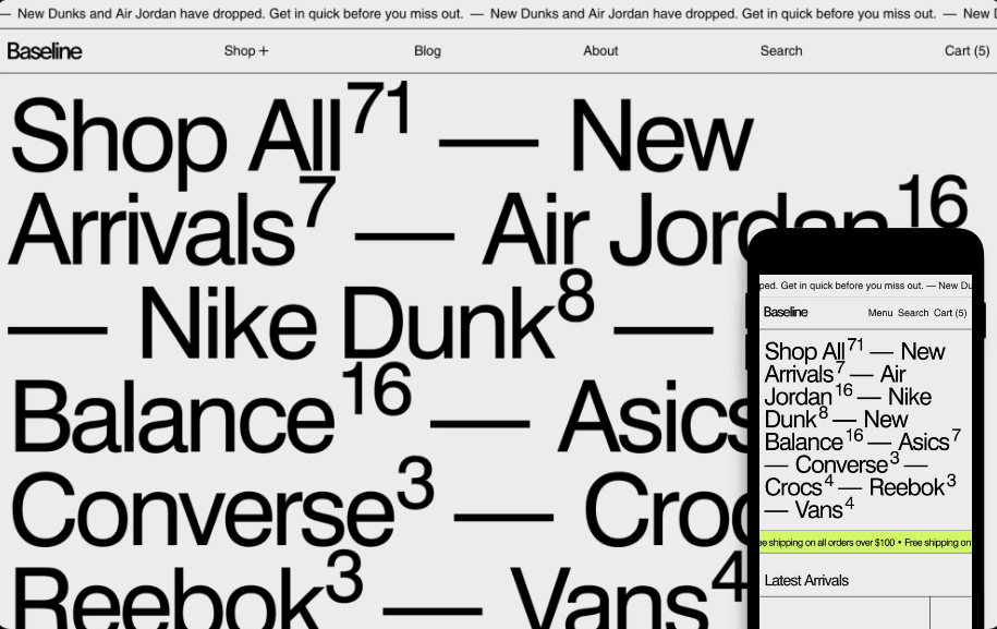 a Shopify enterprise website with an abstract design
