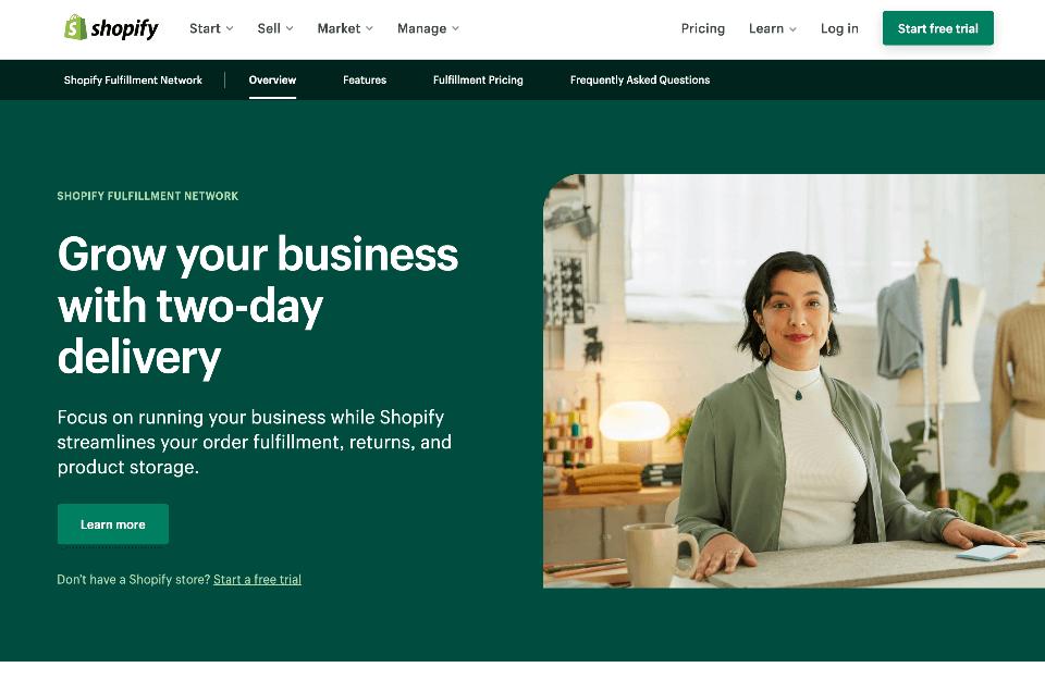 Shopify Grow your business with two-day delivery