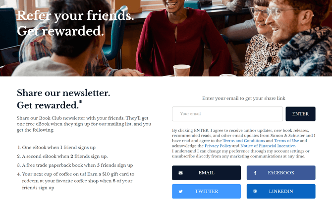 Simon & Schuster lead generation magnet