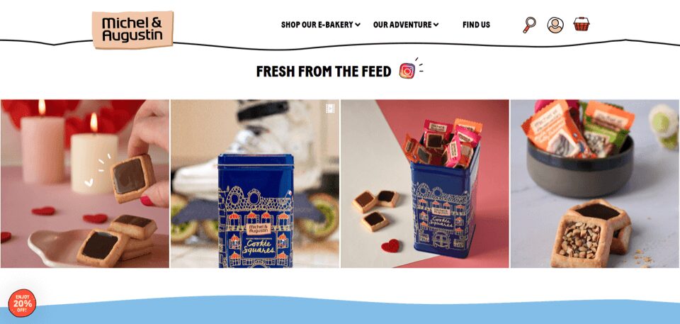 a social feed for a bakery