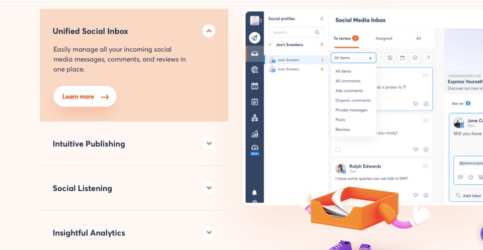 agorapulse social media inbox