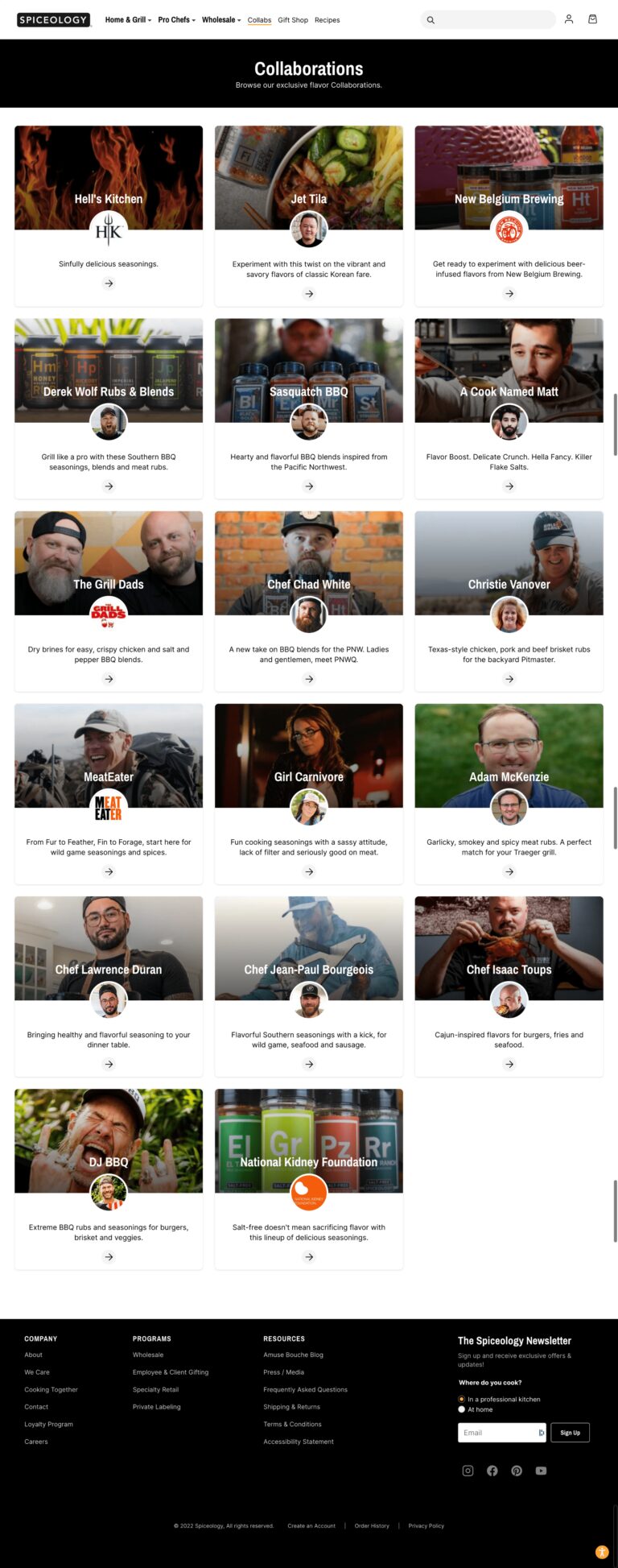 Screenshot of Spiceology collaborations