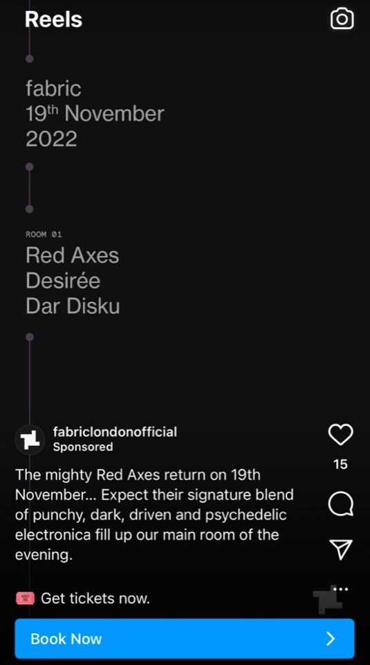 a sponsored reel on Instagram