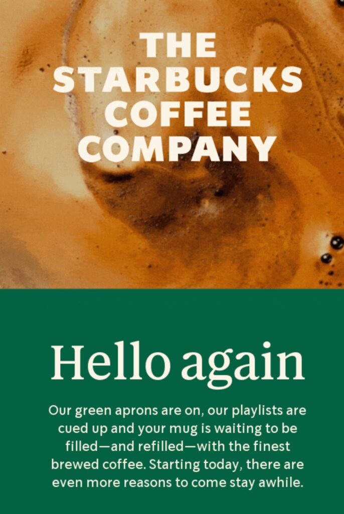Starbucks Coffee marketing email