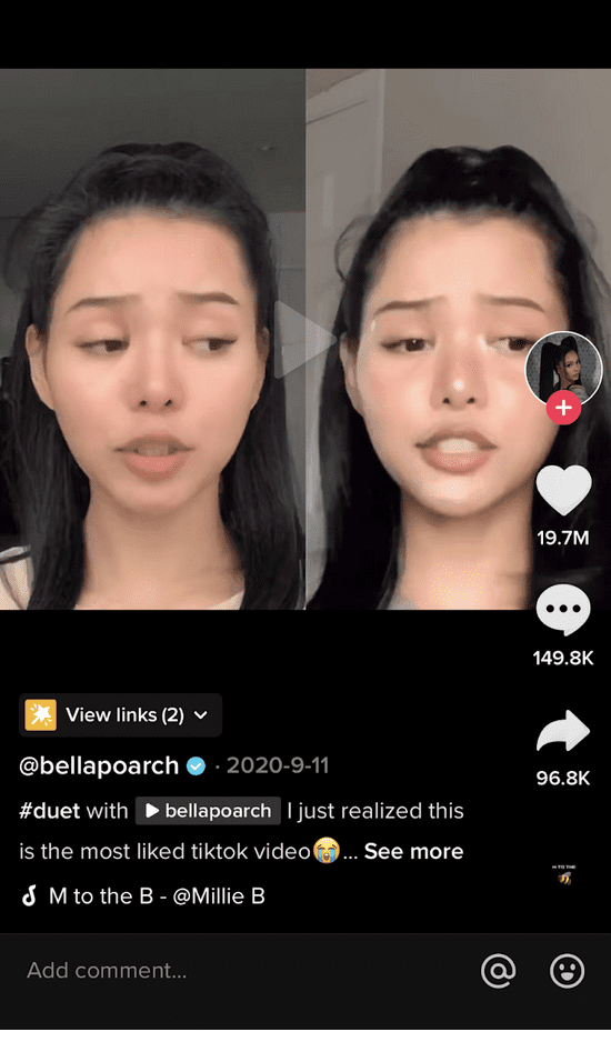 Viral tiktok duet from Bella Poarch