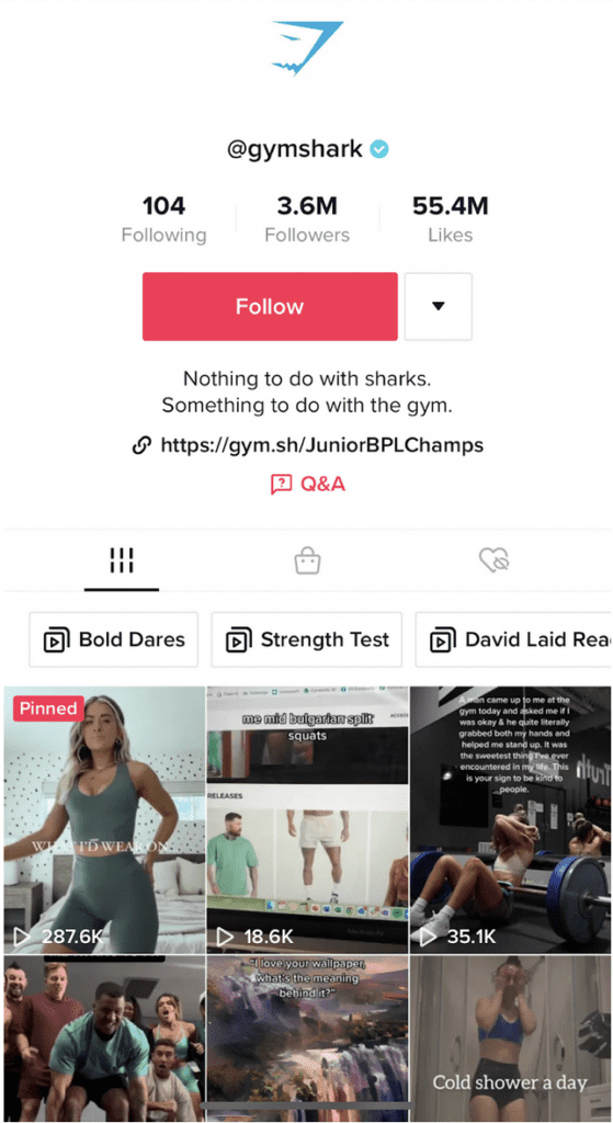 Gymshark TikTok marketing strategy