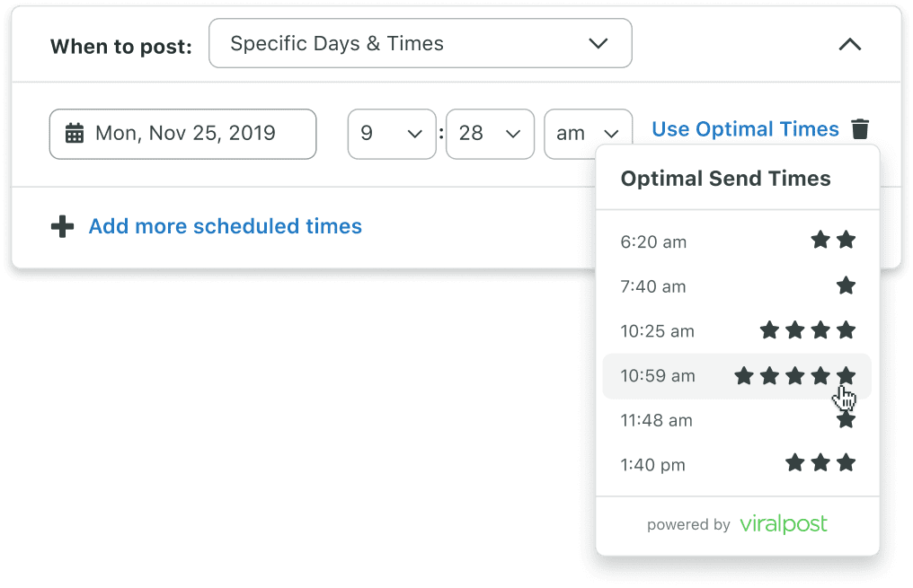viral post optimal social media times